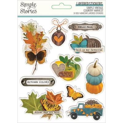 Simple Stories Vintage Country Harvest Sticker - Layered Stickers